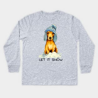 LET IT SNOW - Dachshund Kids Long Sleeve T-Shirt